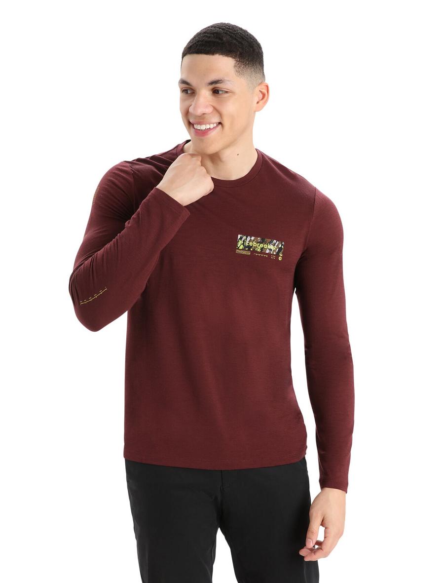 Long Sleeve Icebreaker Merino Tech Lite II T-Shirt Summit Tread Homme Rouge | FR 1236WNBY